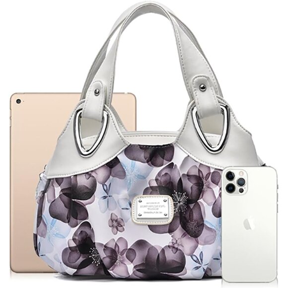 Vegan Leather Handbag for Women Large Tote Multi Pocket Soft Hobo Purse - Picture 4 of 7